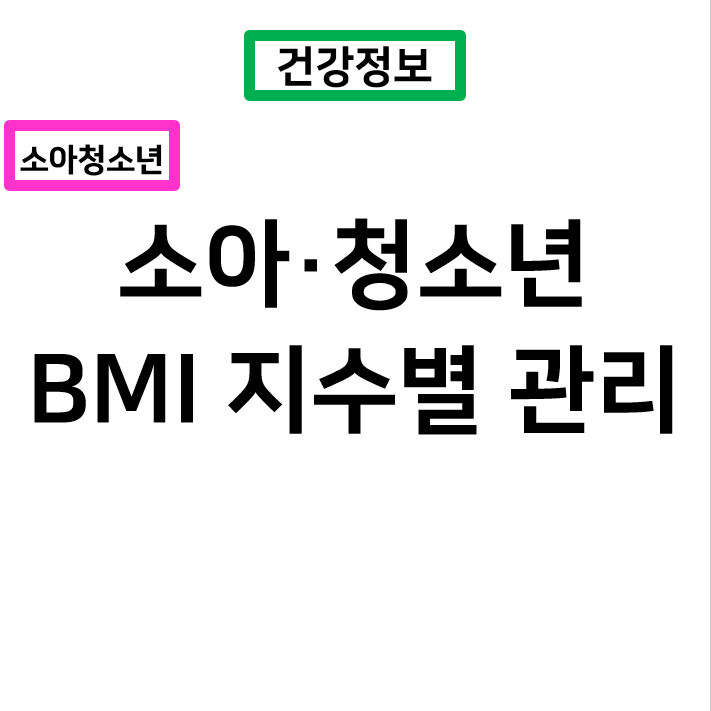 소아·청소년 BMI 지수별 관리